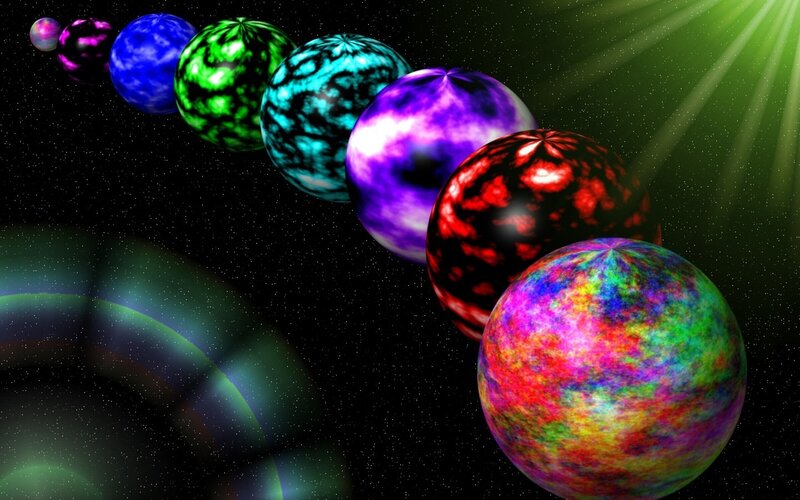 colorful planets in space