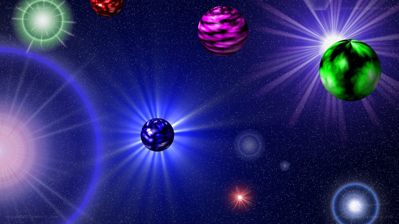 colorful planets in space