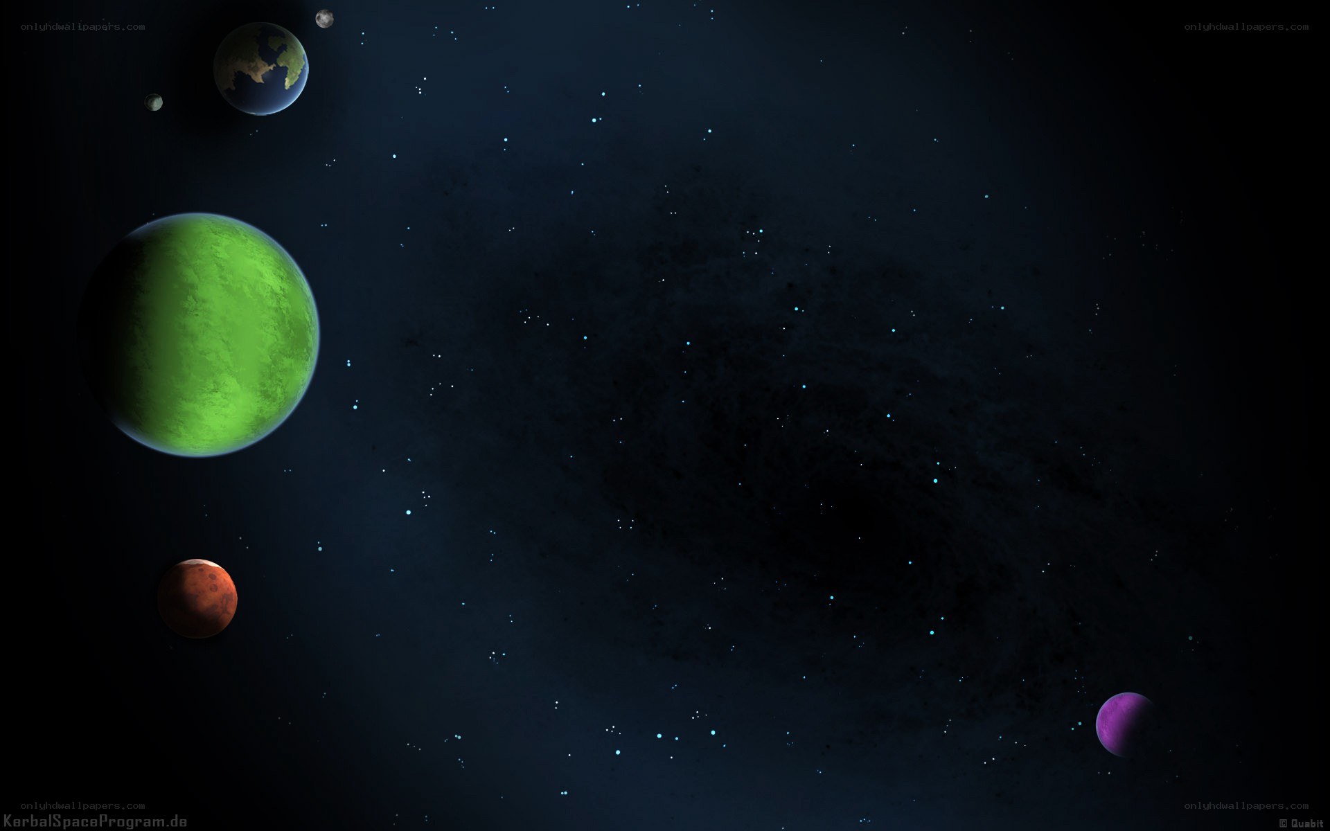 colorful planets in space