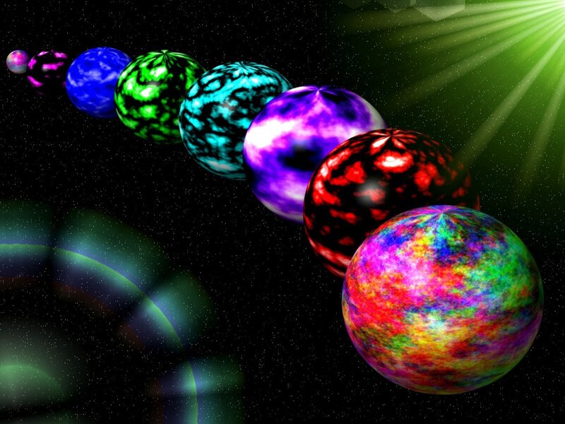 Colorful Planets in Space — Green