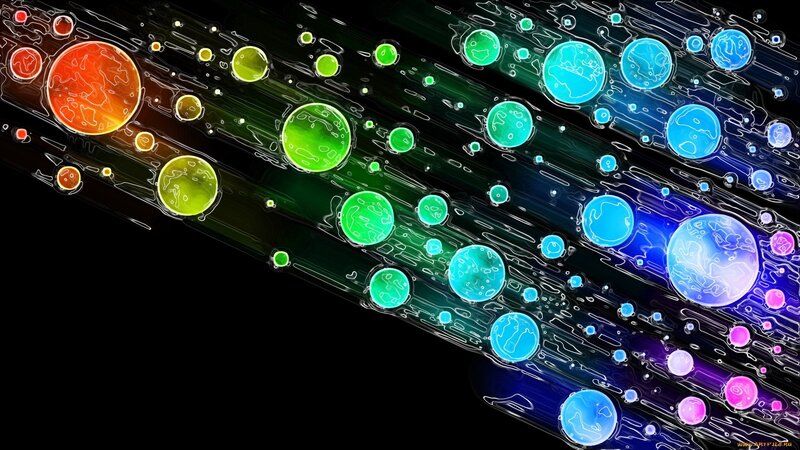 Colorful Planets in Space — Green, Vibrant