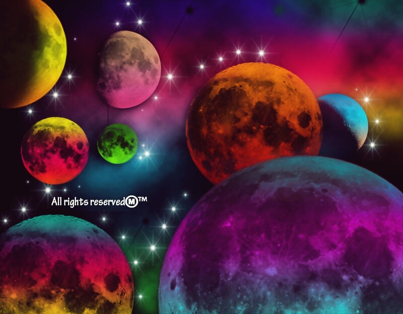Colorful Planets in Space — Purple, Vibrant