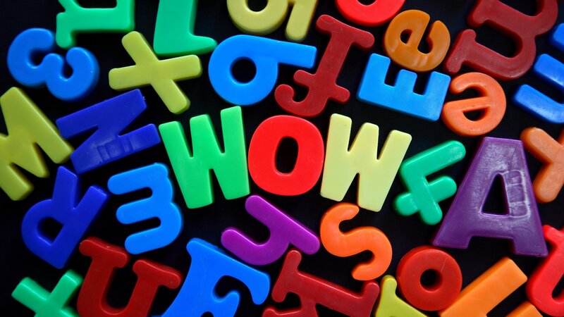 Colorful Plastic Letters — Black