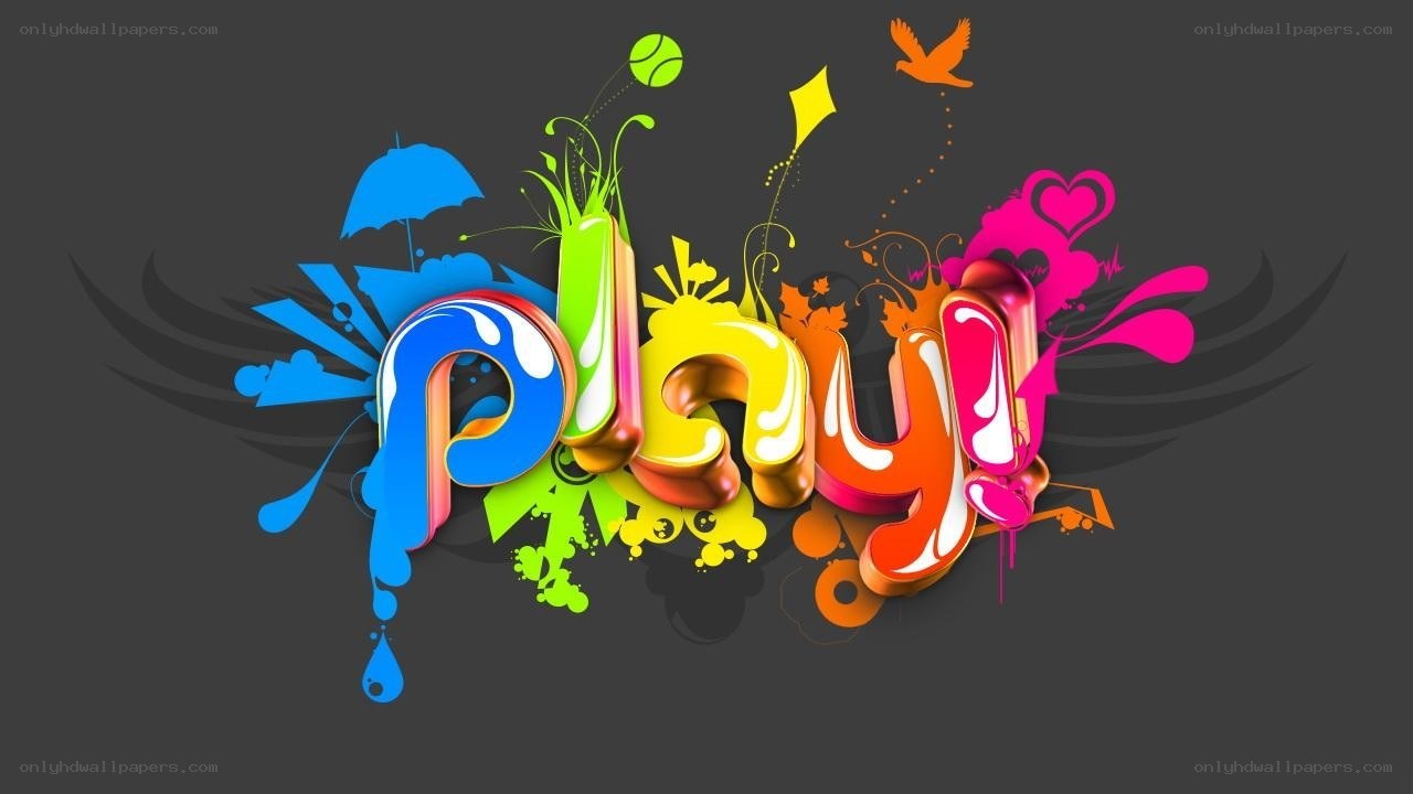 colorful play text art