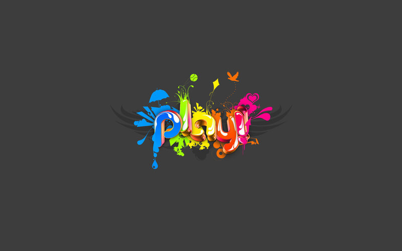 colorful play text design