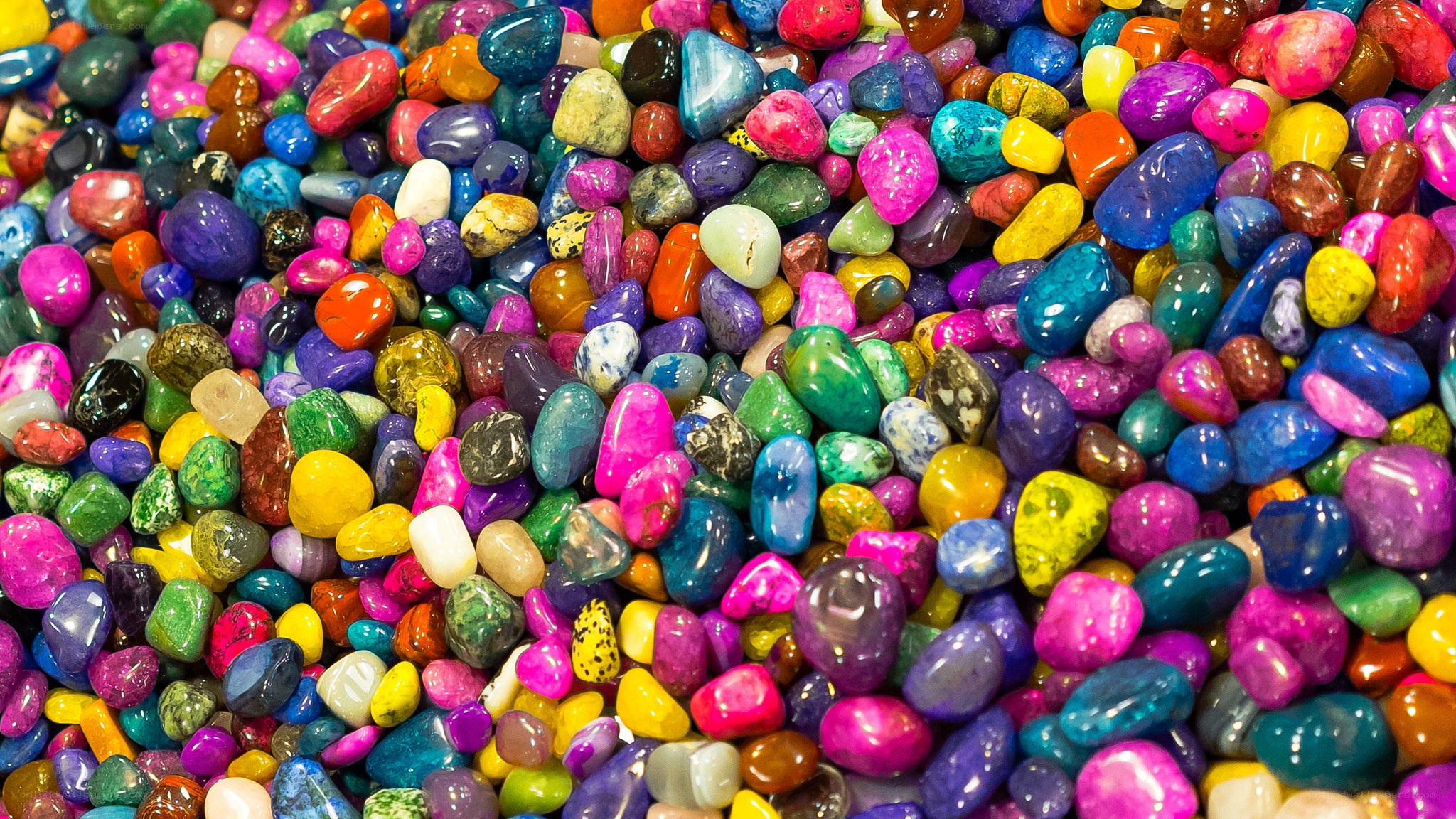 Colorful polished stones
