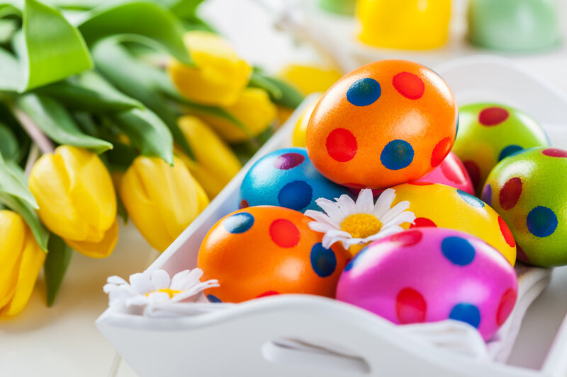 Colorful Polka-dot Eggs — Yellow