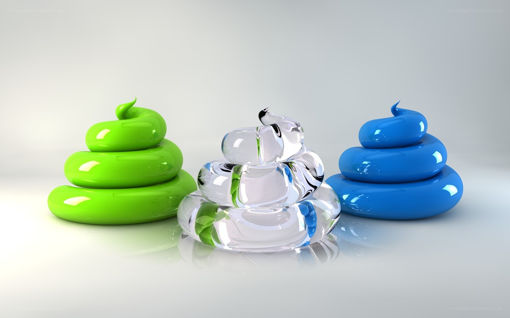 Colorful poop sculptures