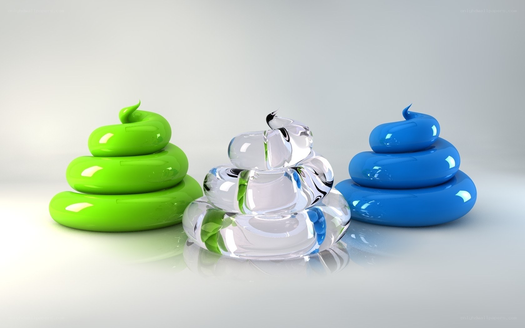 Colorful poop sculptures
