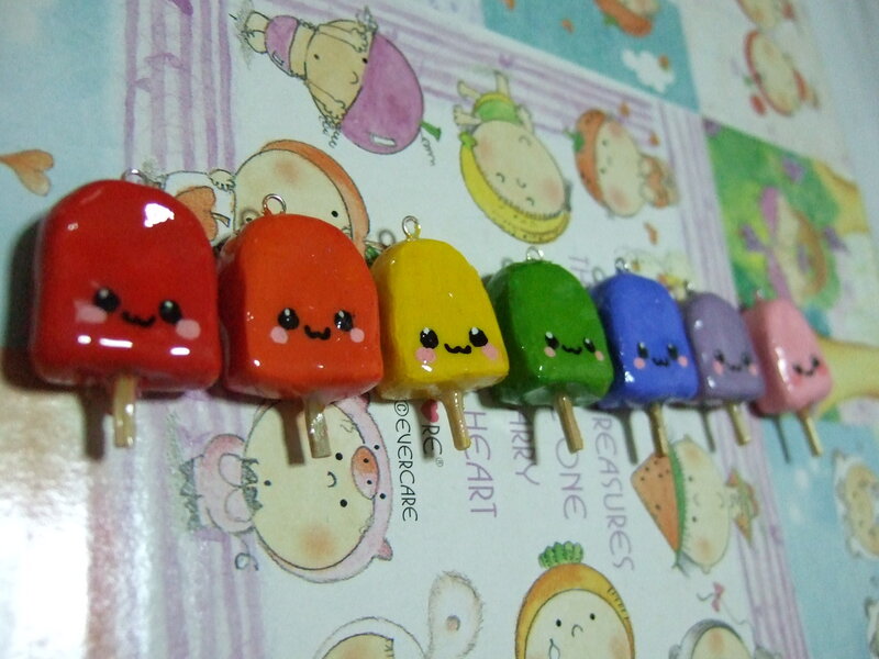 Colorful popsicle charms