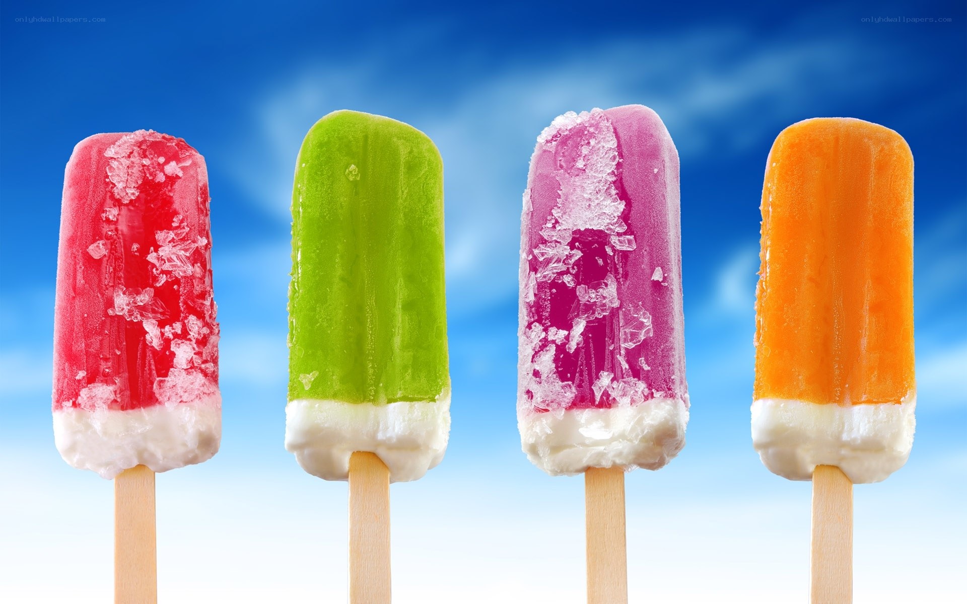 Colorful popsicles on sticks
