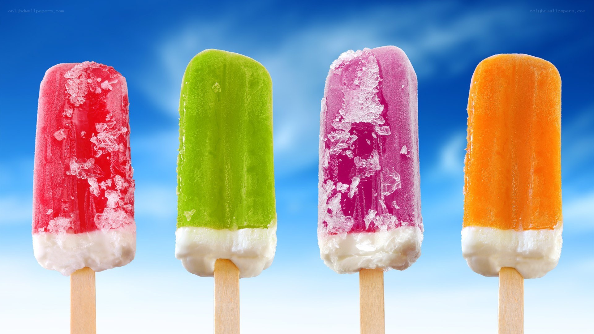 Colorful popsicles on sticks