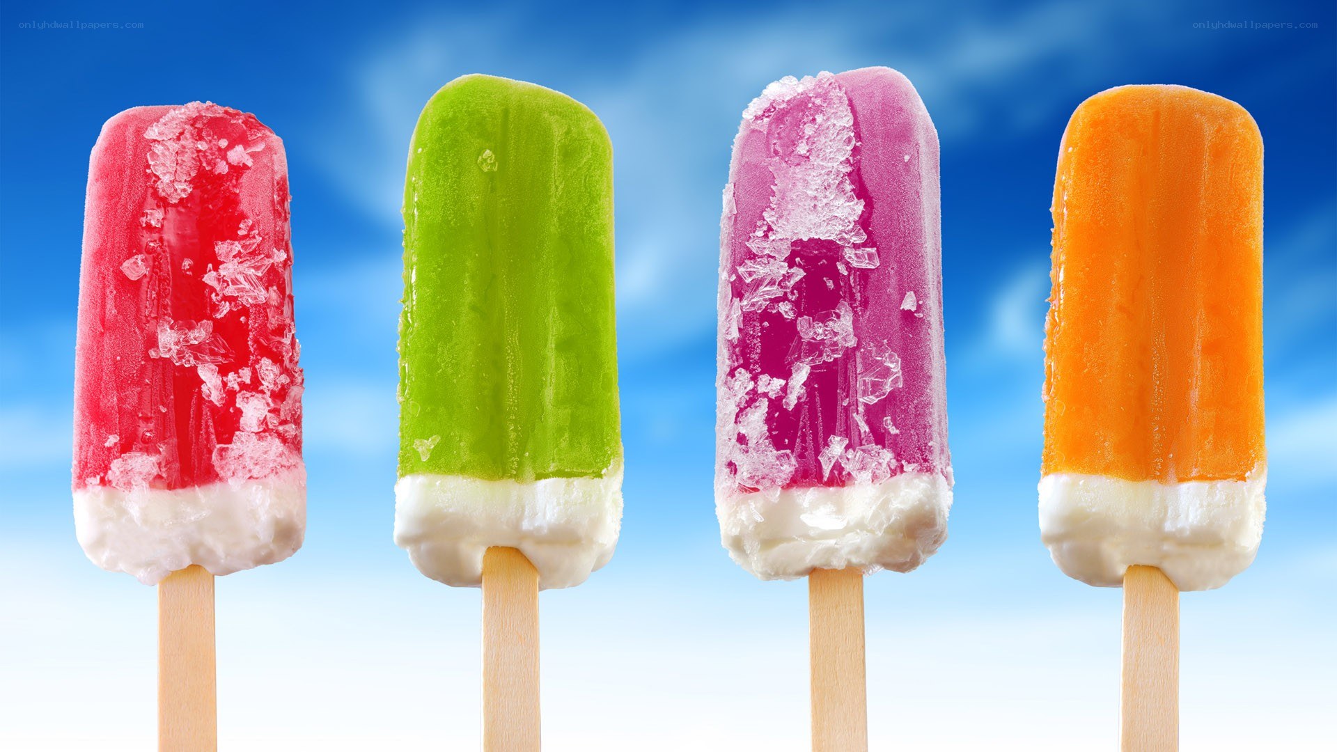 Colorful popsicles on sticks