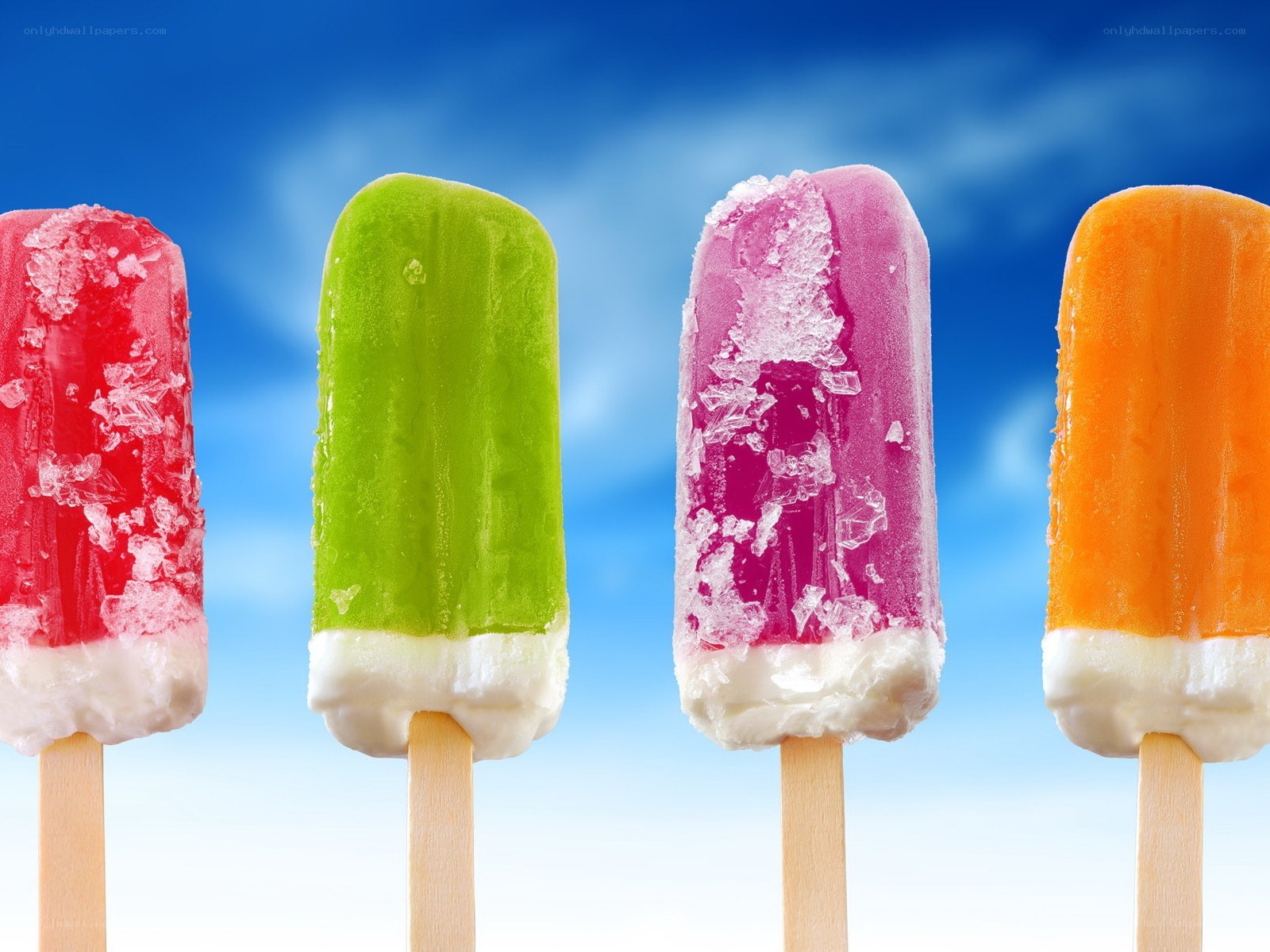 Colorful popsicles on sticks
