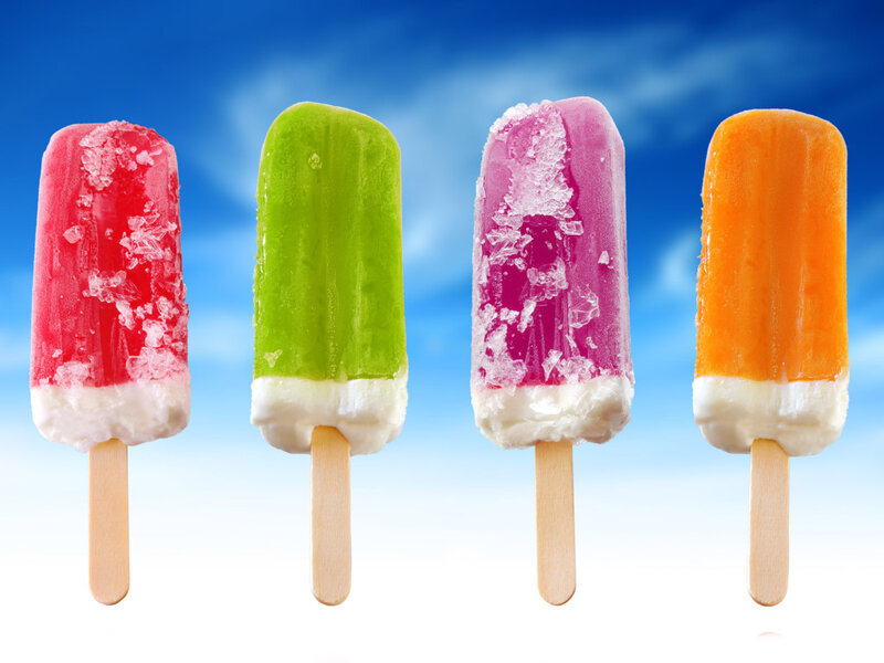 Colorful popsicles on sticks