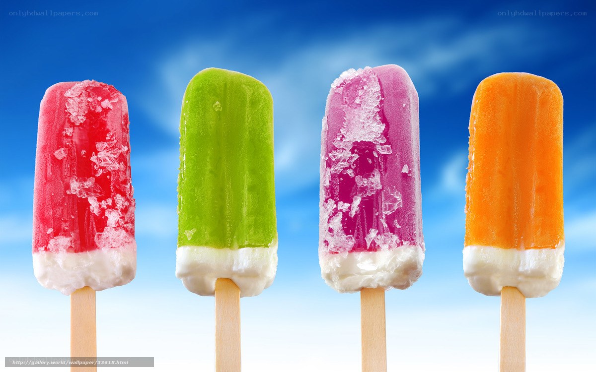 Colorful popsicles on sticks