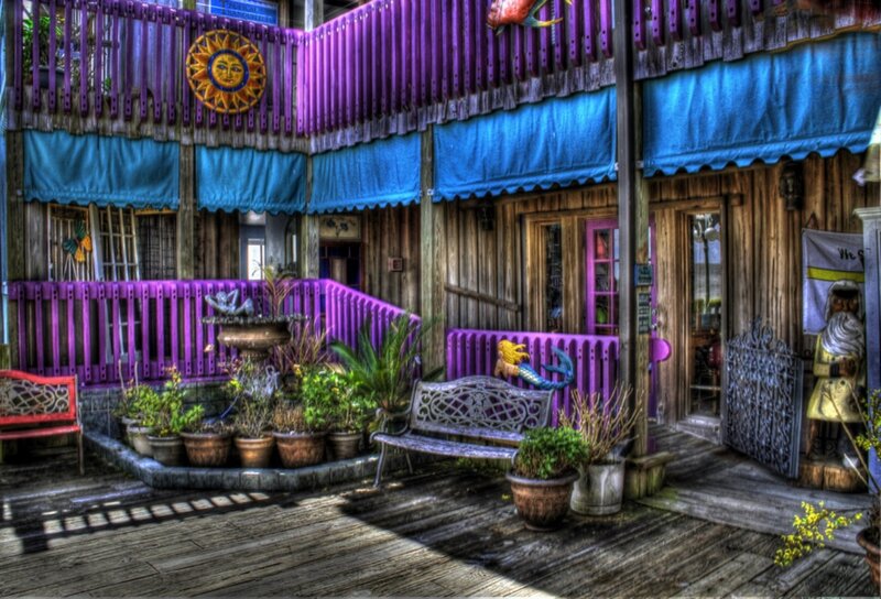 Colorful Porch with Fountain