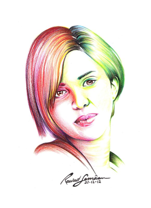 colorful portrait drawing