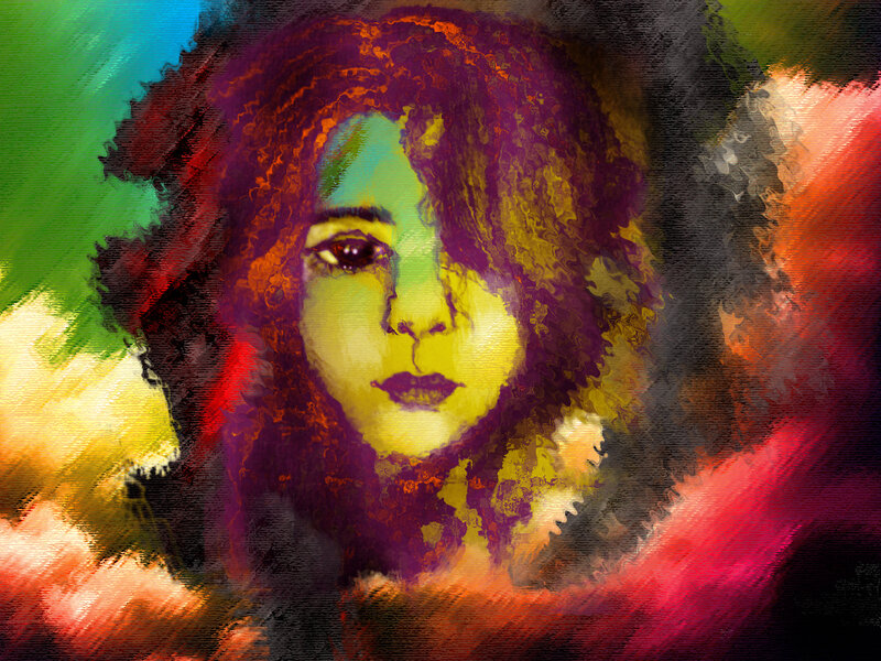 colorful portrait of a woman