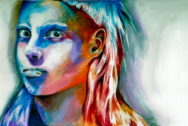 colorful portrait of a woman