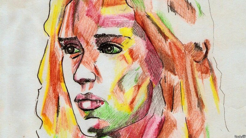 colorful portrait of a woman