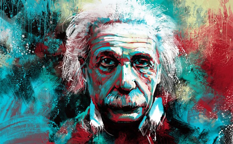 Colorful portrait of Albert Einstein