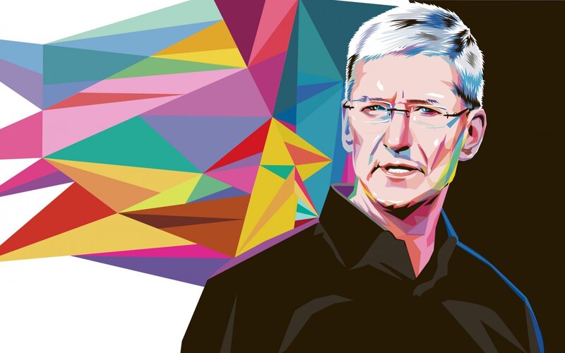 Colorful portrait of Tim Cook