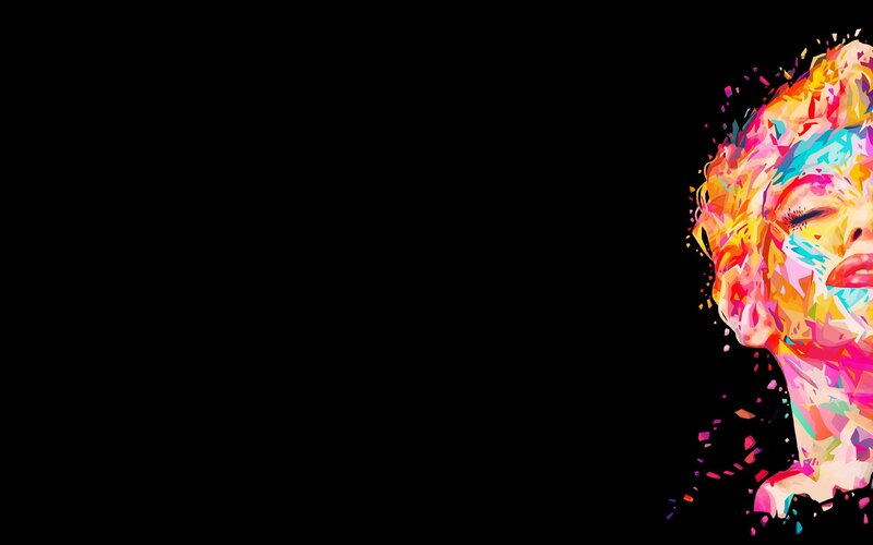 Colorful Portrait of Woman — Black