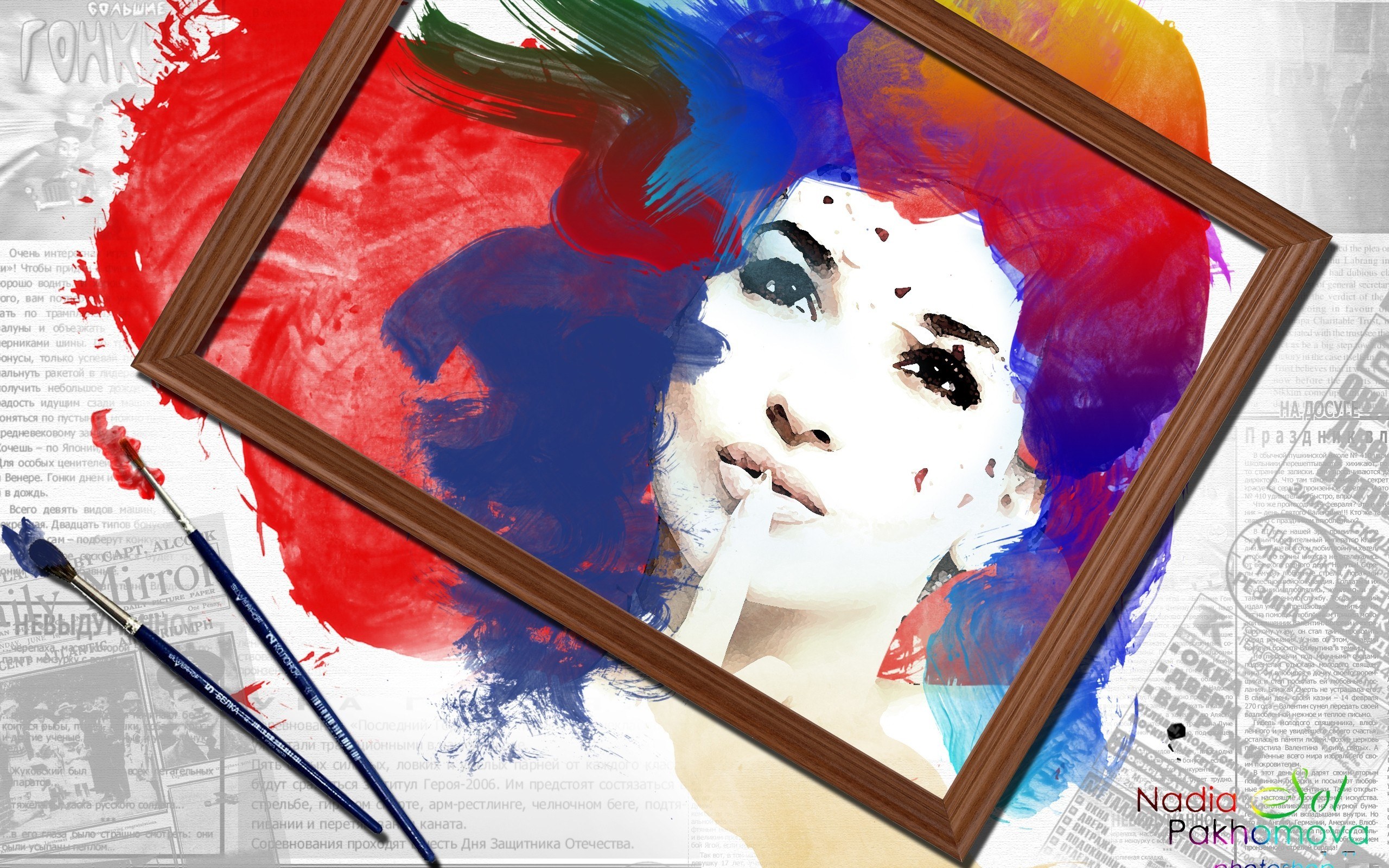 Colorful portrait painting
