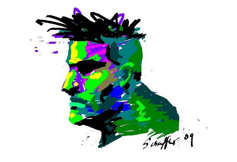 colorful portrait sketch