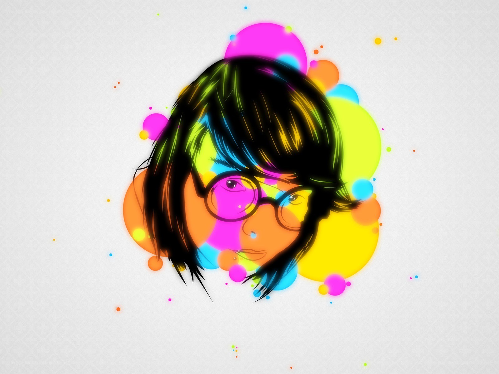 colorful portrait with glasses