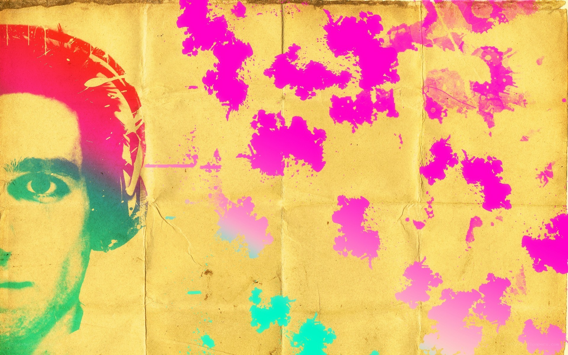 colorful portrait with splatters