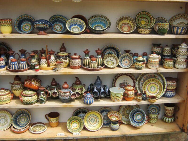 Colorful Pottery Display