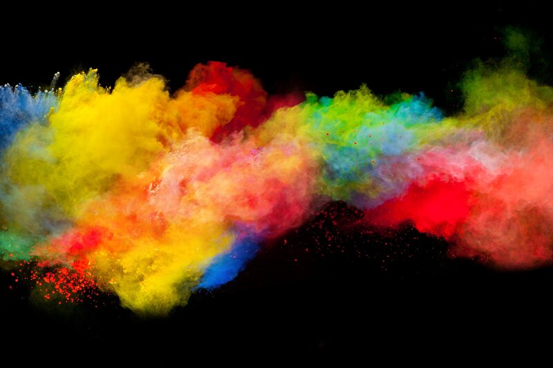 Colorful Powder Explosion — Yellow, Dynamic