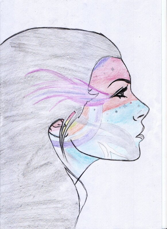colorful profile sketch