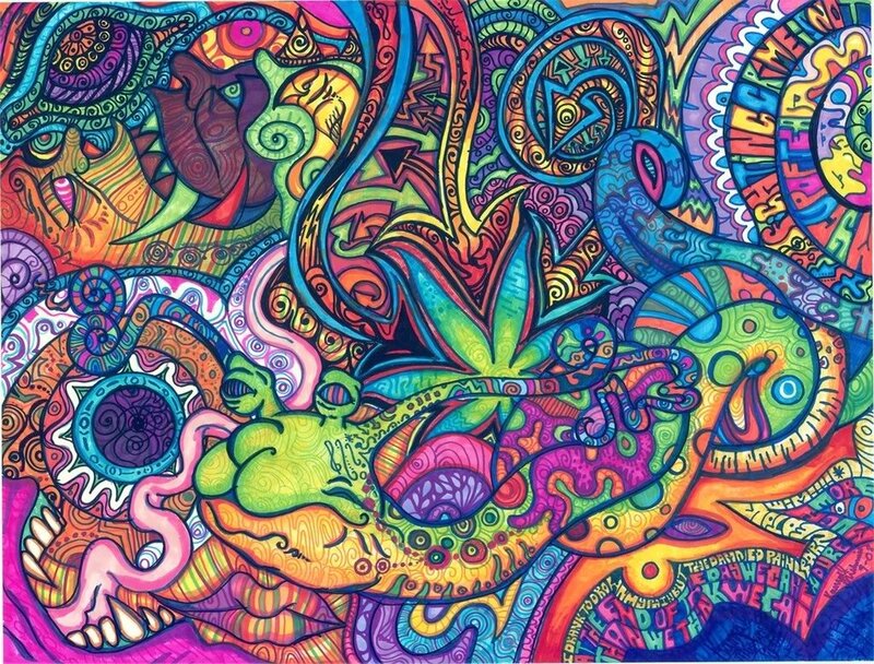 Colorful Psychedelic Drawing — Green