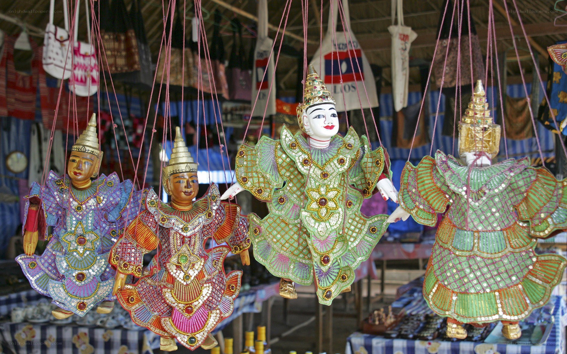 Colorful puppets for sale