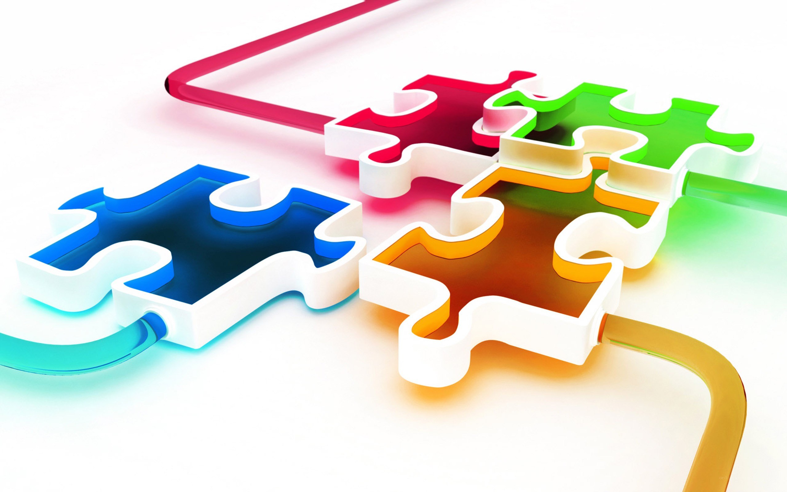 Colorful puzzle pieces