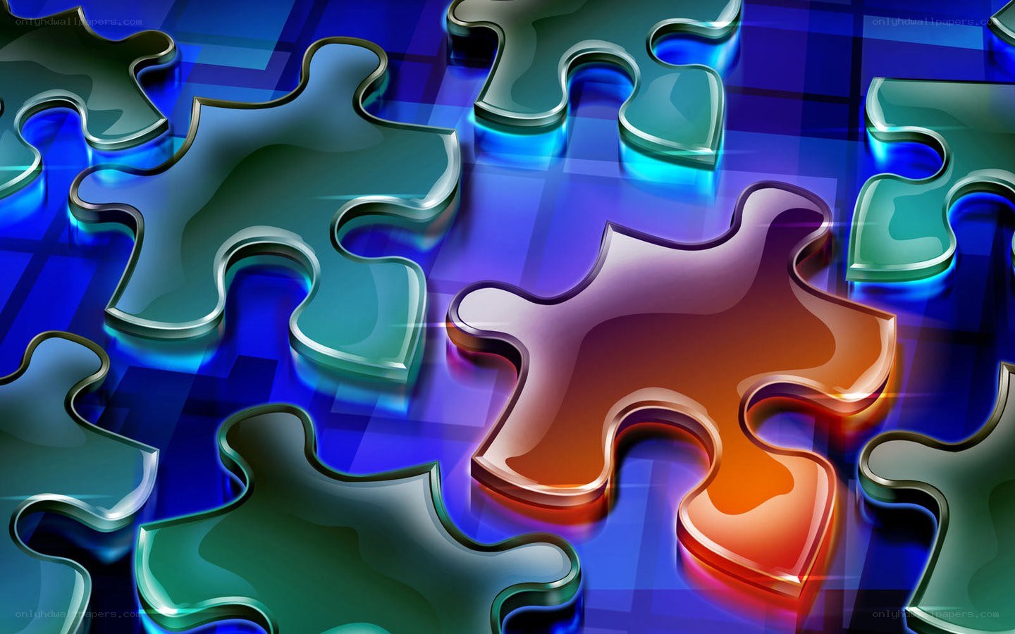 Colorful puzzle pieces background
