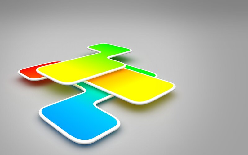 Colorful Puzzle Pieces — Blue, Neutral