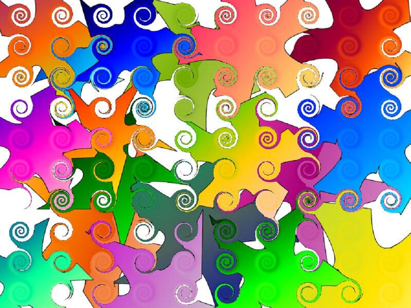 Colorful Puzzle Pieces — Green