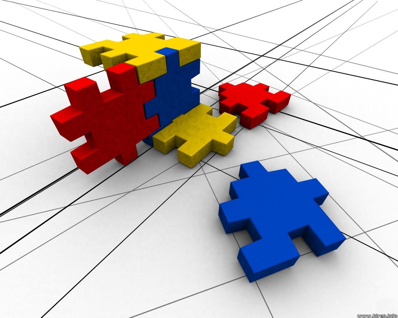 colorful puzzle pieces on grid