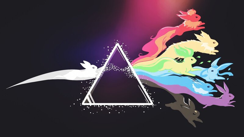 Colorful Rabbits Running