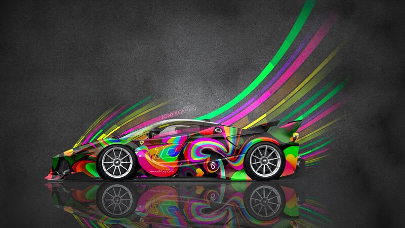 Colorful Race Car — Black, Dynamic