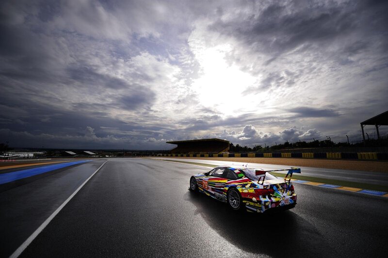 Colorful Race Car on Track — Black