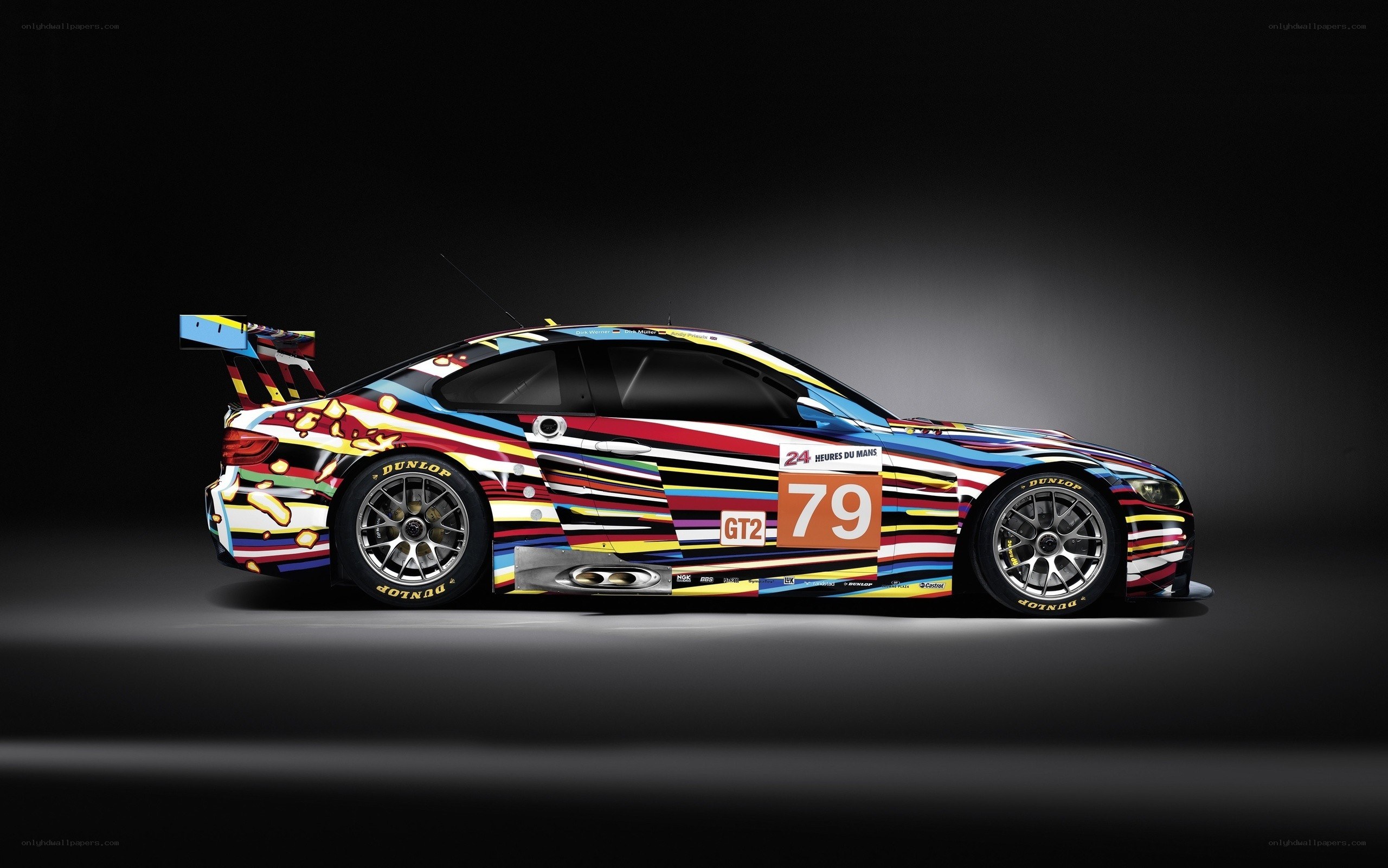 colorful race car side view