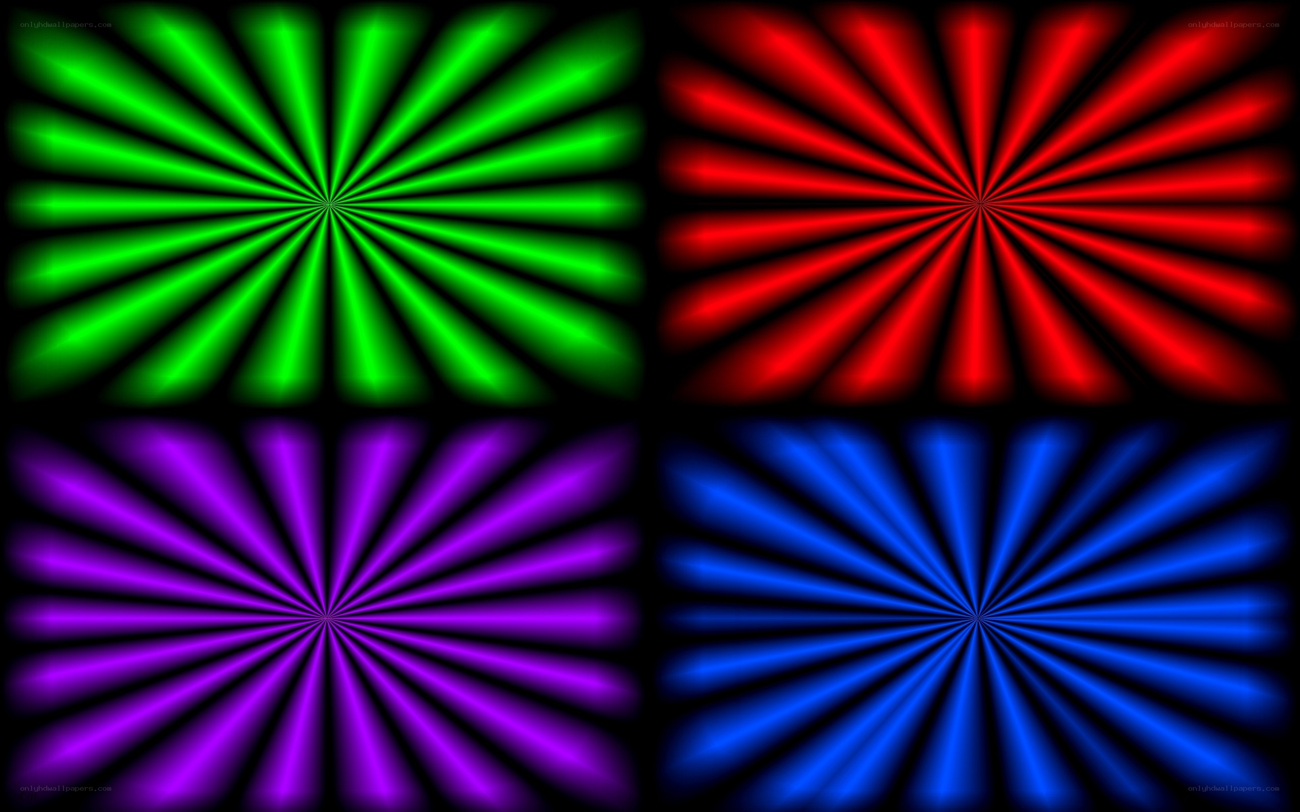 colorful radial light patterns
