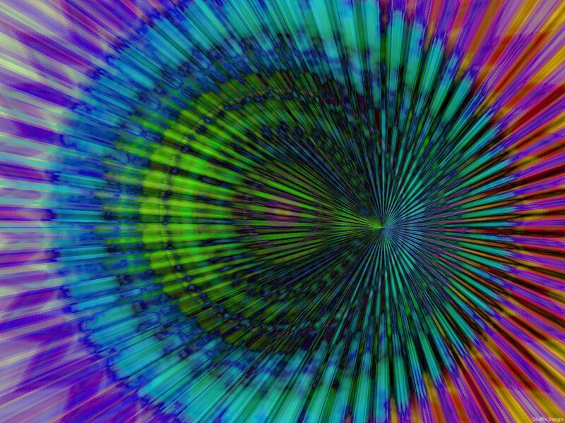 Colorful Radial Pattern — Green, Hypnotic