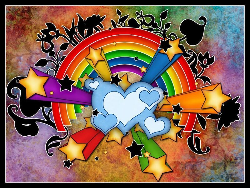 colorful rainbow heart design