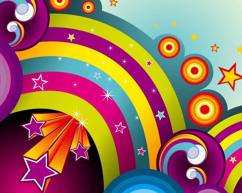 Colorful Rainbow Pattern — Purple, Playful